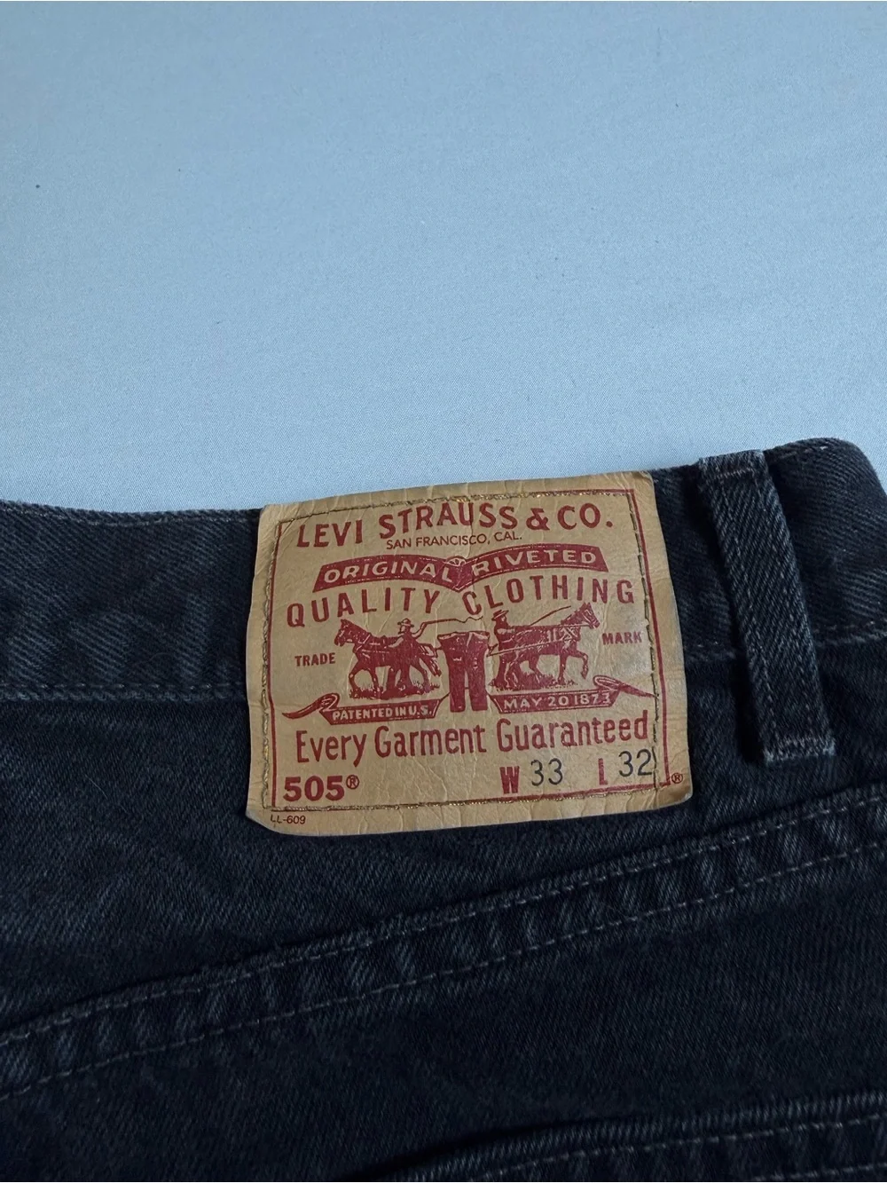 Levi’s 505 Vintage Black Jeans 33x32 Fit 31x31 Grunge Fade 90s
